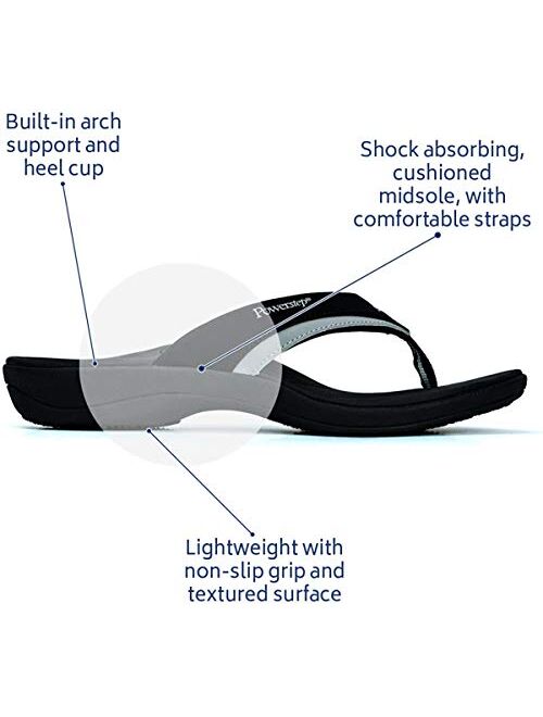 Powerstep Men's Arch Support Orthotic Flip Flop Sandals with Shock Absorbing Sole, Lightweight Non-Slip Tread