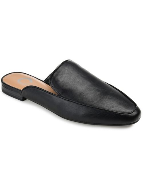 JOURNEE COLLECTION Women's Akza Wide Width Slip On Square Toe Mules Flats