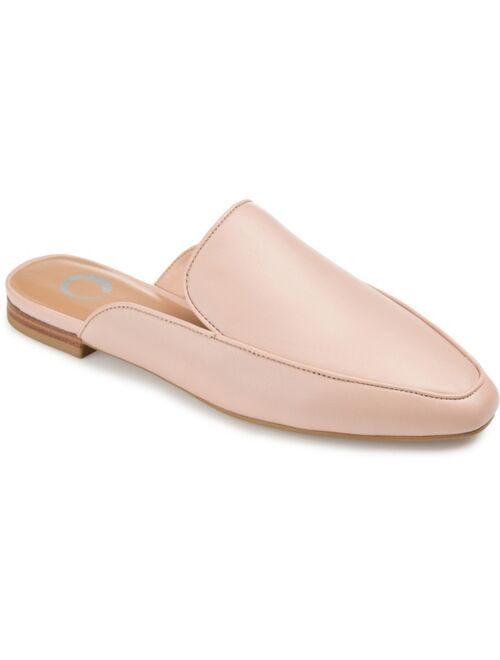 JOURNEE COLLECTION Women's Akza Wide Width Slip On Square Toe Mules Flats