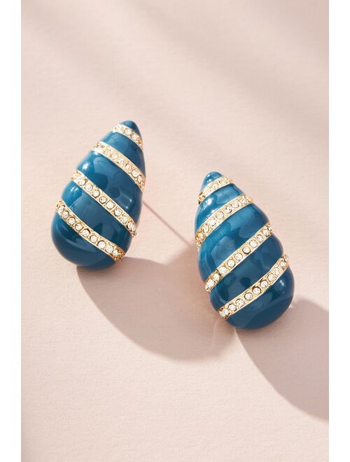 By Anthropologie Collegiate Crystal Striped Earrings