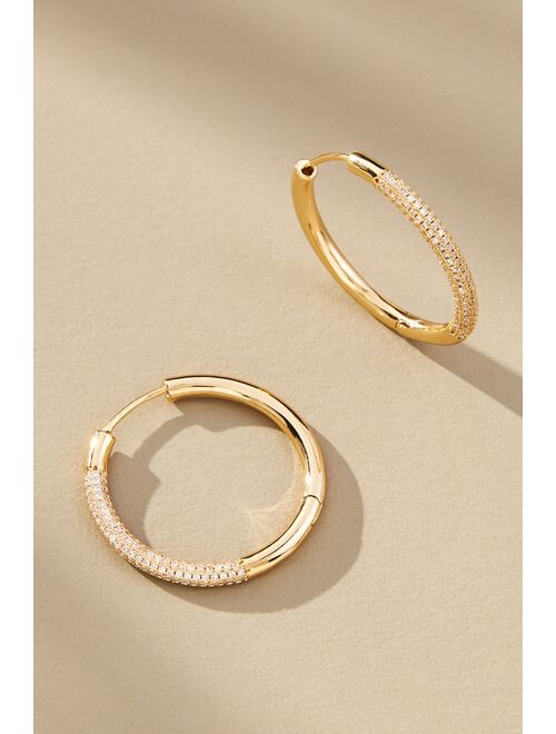 By Anthropologie Pave Hoop Earrings