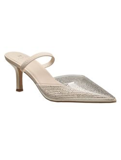 H HALSTON Women's Yasmine Embellished Evening Mules