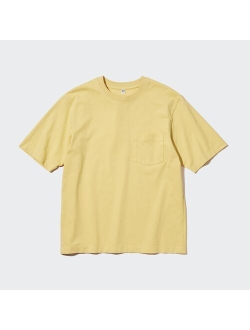 Oversized Pocket Crew Neck Half-Sleeve T-Shirt