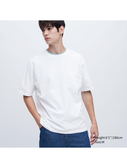 UNIQLO Oversized Pocket Crew Neck Half-Sleeve T-Shirt