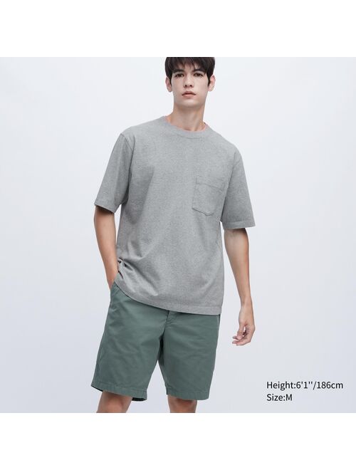 UNIQLO Oversized Pocket Crew Neck Half-Sleeve T-Shirt