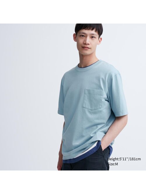 UNIQLO Oversized Pocket Crew Neck Half-Sleeve T-Shirt