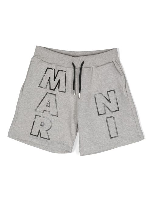 Marni Kids logo-print track shorts