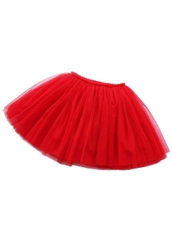 BUENOS NINOS Girl's 3 Layers Tulle Dress Up Tutu Princess Ballet Dance Party Skirt with Lining for 2-9T