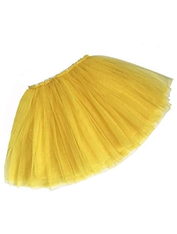 BUENOS NINOS Girl's 3 Layers Tulle Dress Up Tutu Princess Ballet Dance Party Skirt with Lining for 2-9T