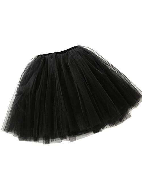 BUENOS NINOS Girl's 3 Layers Tulle Dress Up Tutu Princess Ballet Dance Party Skirt with Lining for 2-9T