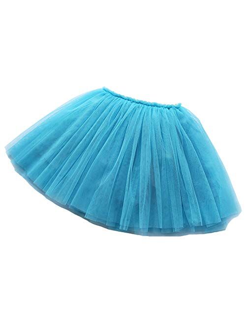 BUENOS NINOS Girl's 3 Layers Tulle Dress Up Tutu Princess Ballet Dance Party Skirt with Lining for 2-9T