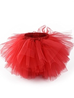 Tutu.Kk Girl's 6-Layered Tulle Fluffy Tutu Skirt Princess Dancing Petticoat Ballet Underskirt(2T-8T)