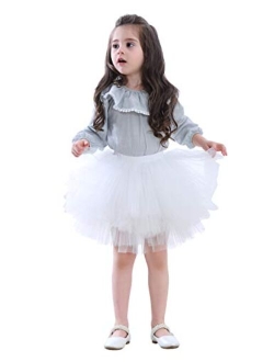 Tutu.Kk Girl's 6-Layered Tulle Fluffy Tutu Skirt Princess Dancing Petticoat Ballet Underskirt(2T-8T)