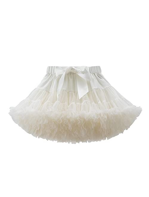 Tutu.Kk Baby Girls Tutu Skirt Princess Fluffy Soft Tulle Ballet Birthday Party Pettiskirt (9M-8T)