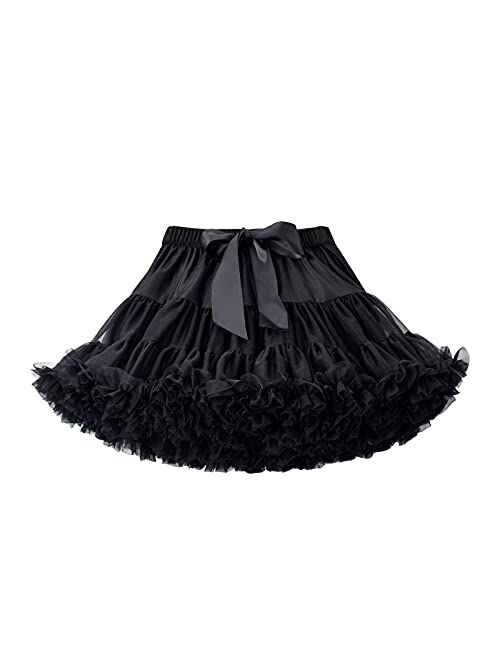 Tutu.Kk Baby Girls Tutu Skirt Princess Fluffy Soft Tulle Ballet Birthday Party Pettiskirt (9M-8T)