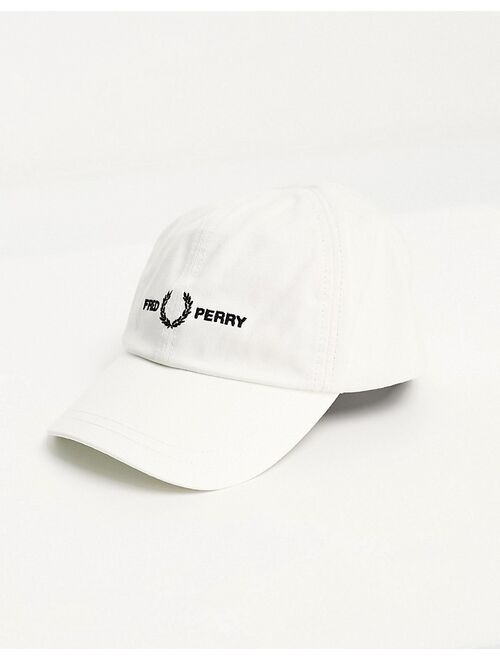 Fred Perry large logo cap in white