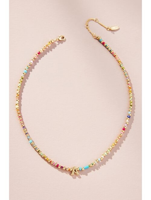 Anthropologie Monogram Beaded Necklace