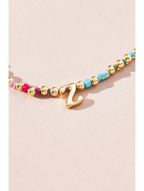 Anthropologie Monogram Beaded Necklace