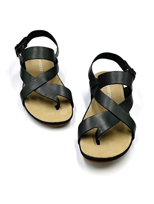 Harssidanzar Genuine Leather Sandals Mens For Outdoor Sandals Mens Adjustable Strap Sandals Leather sandals Men GM202