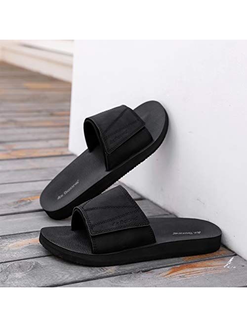 ARRIGO BELLO Mens Slides Sandals Slip On Sandals Adjustable Comfortable Athletic Anti-Slip Slides for Indoor Outdoor