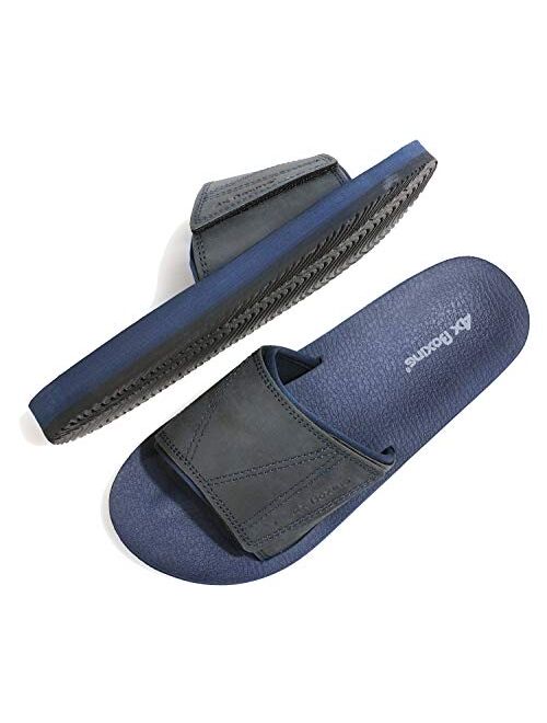 ARRIGO BELLO Mens Slides Sandals Slip On Sandals Adjustable Comfortable Athletic Anti-Slip Slides for Indoor Outdoor