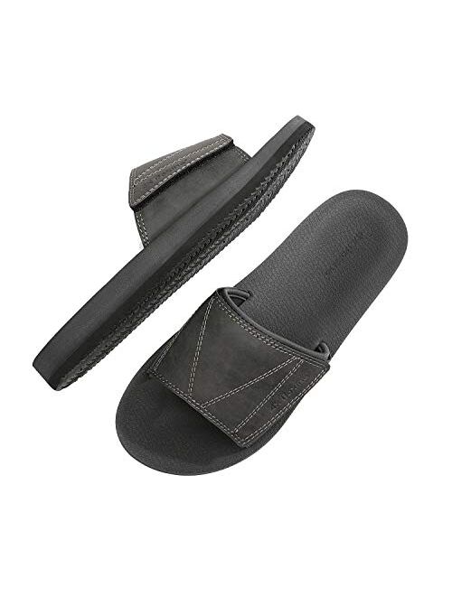 ARRIGO BELLO Mens Slides Sandals Slip On Sandals Adjustable Comfortable Athletic Anti-Slip Slides for Indoor Outdoor