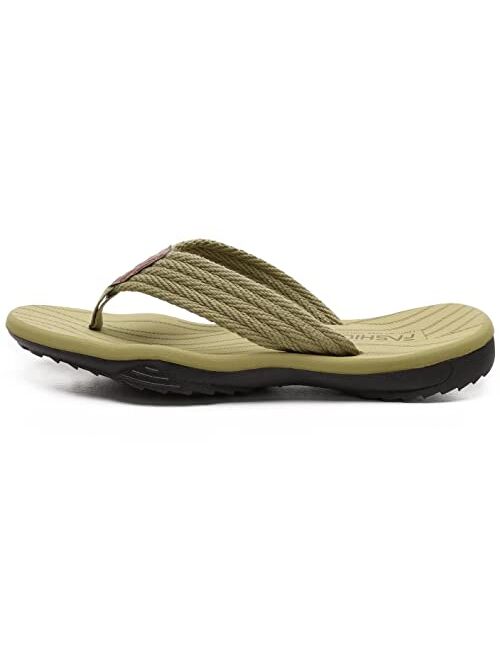 Junshide Men's Flip Flops Comfortable Thong Sandals Indoor and Outdoor Beach Shoes