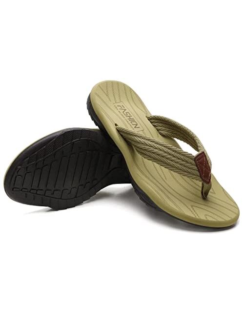 Junshide Men's Flip Flops Comfortable Thong Sandals Indoor and Outdoor Beach Shoes