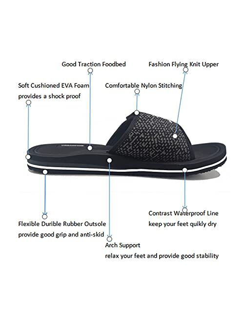 URBANFIND Men's Arch Support Sandals Fashion Adjustable Thong Flip Flops Lightweight EVA Slides Slippers