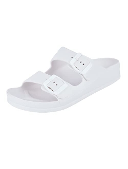 AUSLAND Comfort Slides with Adjustable Double Buckle Footbed Sandals