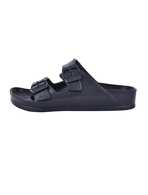 AUSLAND Comfort Slides with Adjustable Double Buckle Footbed Sandals