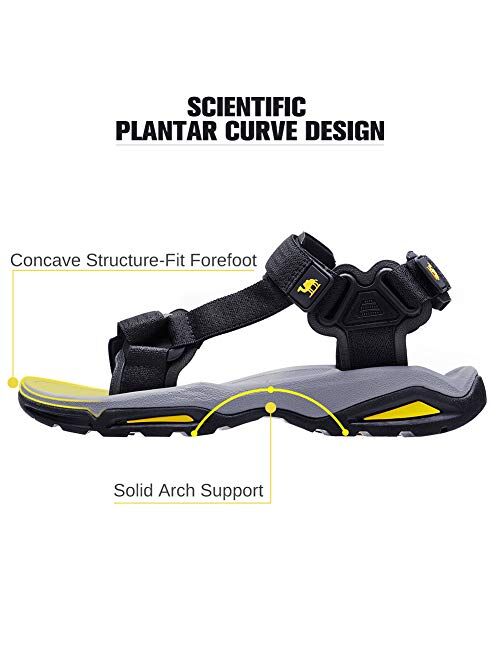 CAMEL CROWN Mens Hiking Sandals Waterproof with Arch Support Open Toe Outdoor Strap Lightweight Athletic Trail Sport Sandals