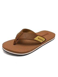 WateLves Mens-Flip-Flops-Thong-Sandals-with-Arch-Support Lightweight-Water-Shoes Open-Toe Comfort Summer-Beach-Slippers for Pool-Showers-Dorms Indoor-Outdoor