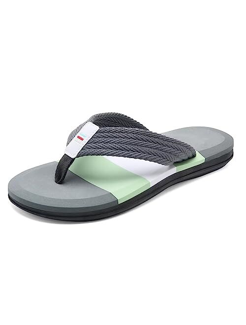 WateLves Mens-Flip-Flops-Thong-Sandals-with-Arch-Support Lightweight-Water-Shoes Open-Toe Comfort Summer-Beach-Slippers for Pool-Showers-Dorms Indoor-Outdoor