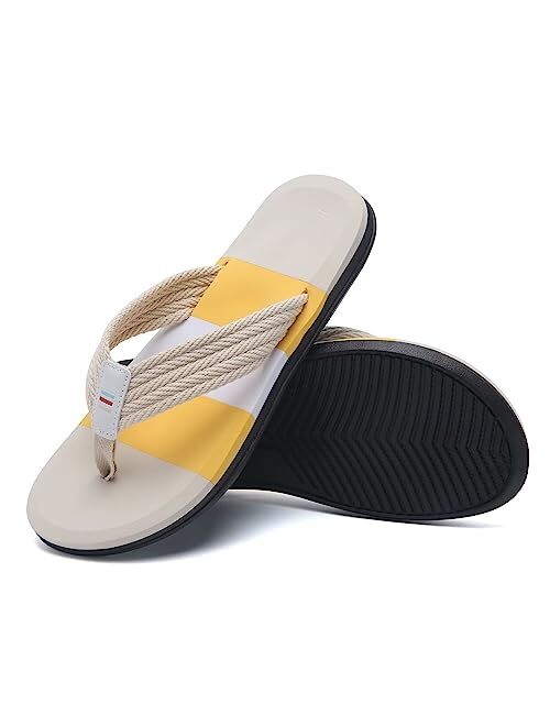 WateLves Mens-Flip-Flops-Thong-Sandals-with-Arch-Support Lightweight-Water-Shoes Open-Toe Comfort Summer-Beach-Slippers for Pool-Showers-Dorms Indoor-Outdoor