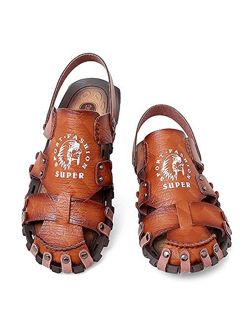 CEKU Men's Outdoor Casual Beach Sports Hiking Summer Closed Toe Slippers Sandals Fisherman Athletic Shoes