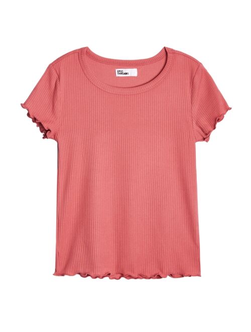 EPIC THREADS Big Girls Lettuce Edge Ribbed Knit Top