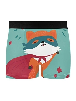 CiCily Mens Boxer Briefs Fox in Superhero Mask and Cloak Seamless Short Underwear