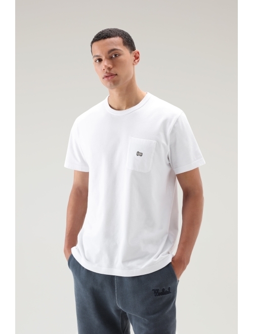 Woolrich logo-embroidered cotton T-shirt