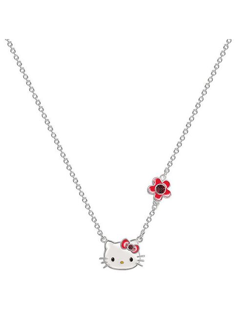 Sanrio Hello Kitty Silver Plated Crystal Necklace