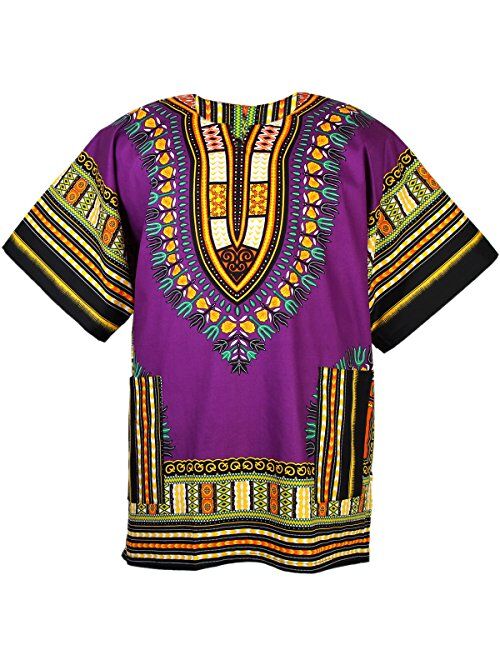 CHAINUPON African Dashiki Cotton Shirt Men Women Festival Boho Hippie 60's 70's Bohemian