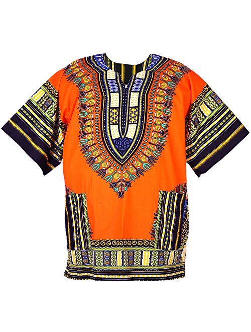 CHAINUPON African Dashiki Cotton Shirt Men Women Festival Boho Hippie 60's 70's Bohemian