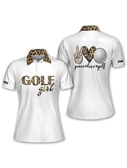 LASFOUR Custom Womens Golf Shirts Short Sleeve, 3D Funny Golf Outfits for Women, Funny Golf Shirts for Women