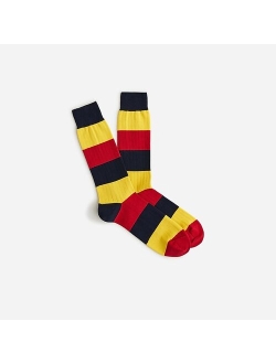 Ribbed dress sock in stripe