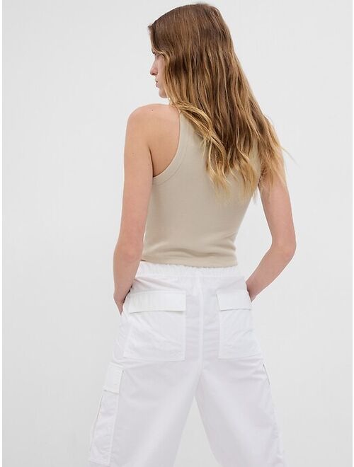 Gap Mini Rib Cropped Halter Tank Top