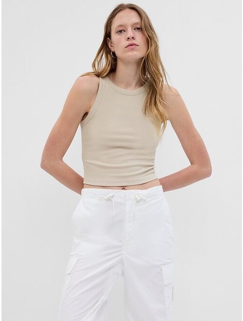 Gap Mini Rib Cropped Halter Tank Top