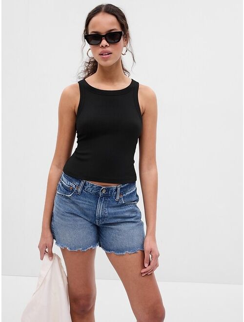 Gap Mini Rib Cropped Halter Tank Top