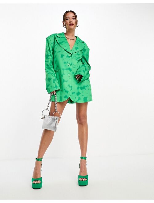 Kyo The Brand oversized blazer dress in green print