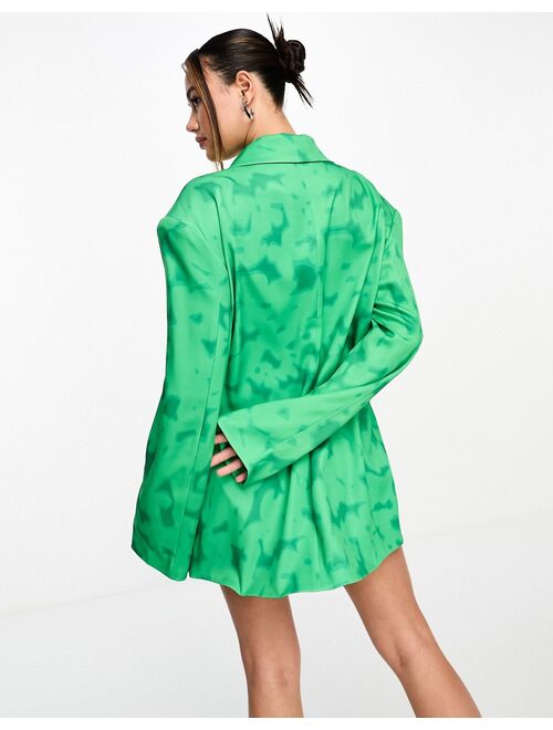 Kyo The Brand oversized blazer dress in green print