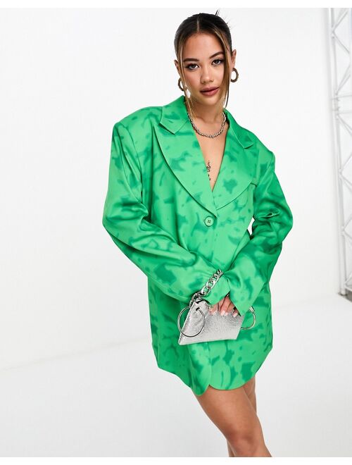 Kyo The Brand oversized blazer dress in green print